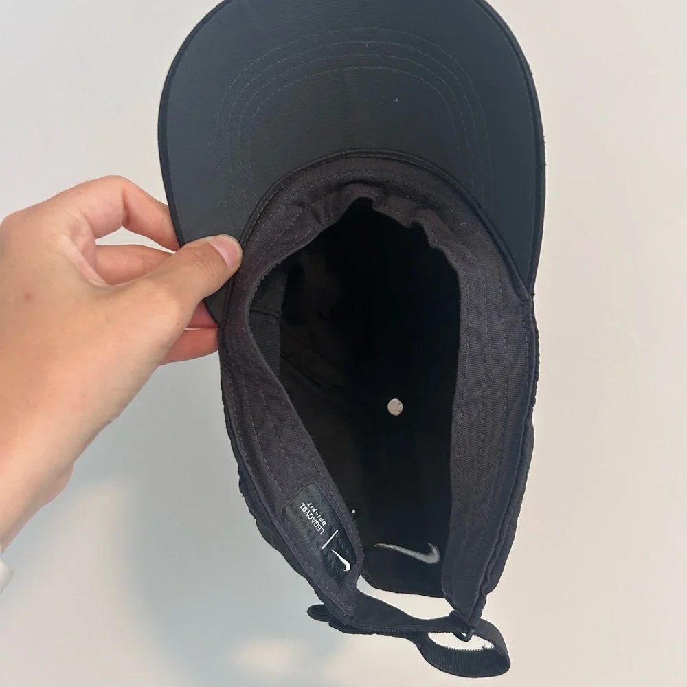 Nike Black Cap Hat with White Swoosh